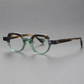 Mabon Retro Round Acetate Frame Round Frames Southood LeopardGreen